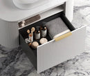 OTTI BONDI MATTE WHITE FLUTED 900MM CURVE SINGLE BOWL WALL HUNG VANITY