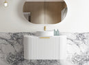 OTTI BONDI MATTE WHITE FLUTED 900MM CURVE SINGLE BOWL WALL HUNG VANITY