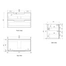 AULIC LOVINA TIER HARVEST OAK 900MM SINGLE BOWL WALL HUNG VANITY