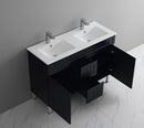 CETO ACACIA SHAKER MATTE BLACK 1200MM DOUBLE BOWL FLOOR STANDING VANITY