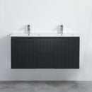 CETO ACACIA SHAKER MATTE BLACK 1200MM DOUBLE BOWL WALL HUNG VANITY