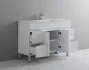 CETO ACACIA SHAKER MATTE WHITE 1200MM SINGLE BOWL FLOOR STANDING VANITY