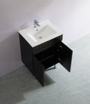 CETO ACACIA SHAKER MATTE BLACK 600MM SINGLE BOWL FLOOR STANDING VANITY
