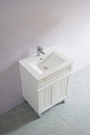 CETO ACACIA SHAKER MATTE WHITE 600MM SINGLE BOWL FLOOR STANDING VANITY