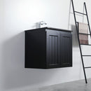 CETO ACACIA SHAKER MATTE BLACK 600MM SINGLE BOWL WALL HUNG VANITY