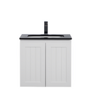 CETO ACACIA SHAKER MATTE WHITE 600MM SINGLE BOWL WALL HUNG VANITY