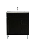 CETO ACACIA SHAKER MATTE BLACK 750MM SINGLE BOWL FLOOR STANDING VANITY (AVAILABLE IN LEFT AND RIGHT HAND DRAWER)