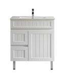 CETO ACACIA SHAKER MATTE WHITE 750MM FLOOR STANDING VANITY (AVAILABLE IN LEFT HAND DRAWER AND RIGHT HAND DRAWER)