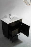 CETO ACACIA SHAKER MATTE BLACK 750MM SINGLE BOWL FLOOR STANDING VANITY (AVAILABLE IN LEFT AND RIGHT HAND DRAWER)