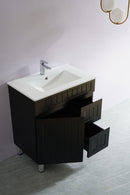 CETO ACACIA SHAKER MATTE BLACK 750MM SINGLE BOWL FLOOR STANDING VANITY (AVAILABLE IN LEFT AND RIGHT HAND DRAWER)