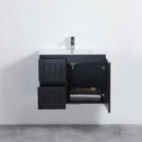 CETO ACACIA SHAKER MATTE BLACK 750MM SINGLE BOWL WALL HUNG VANITY (AVAILABLE IN LEFT AND RIGHT HAND DRAWER)