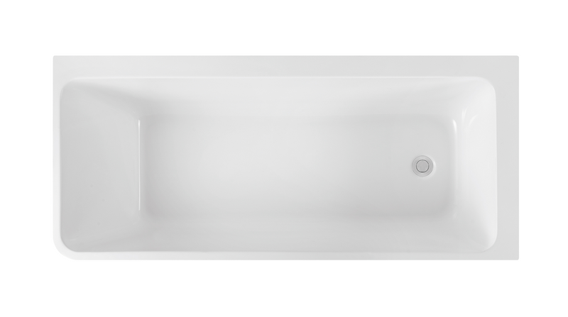 POSEIDON GLOSS WHITE AVIS LEFT CORNER BACK TO WALL BATHTUB (AVAILABLE IN 1500MM AND 1700MM)