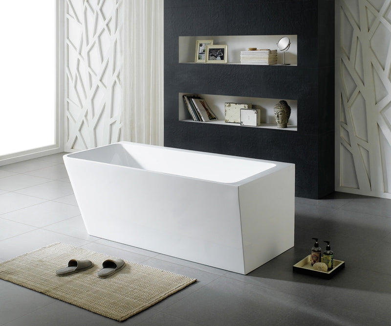 POSEIDON GLOSS WHITE AVIS LEFT CORNER BACK TO WALL BATHTUB (AVAILABLE IN 1500MM AND 1700MM)
