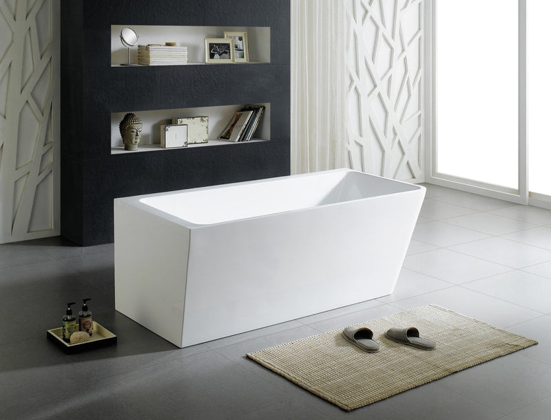 POSEIDON GLOSS WHITE AVIS RIGHT CORNER BACK TO WALL BATHTUB (AVAILABLE IN 1500MM AND 1700MM)
