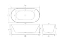 CETO ALLY GROOVE OVAL FREESTANDING BATH MATTE BLACK (AVAILABLE IN 1500MM AND 1700MM)