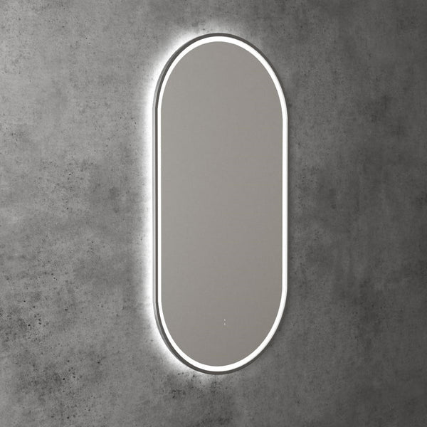 AULIC BEAU MONDE LED MIRROR GUN METAL 3 COLOUR LIGHTS 450X900MM