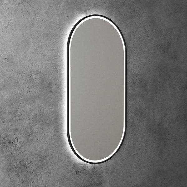 AULIC BEAU MONDE LED MIRROR MATTE BLACK 3 COLOUR LIGHTS 450X900MM