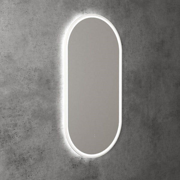 AULIC BEAU MONDE LED MIRROR MATTE WHITE 3 COLOUR LIGHTS 450X900MM