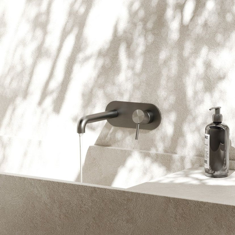 NERO Zen SS316L Wall Basin/Bath Mixer 185mm/230mm Spout