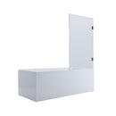 BELLA VISTA FRAMELESS HINGED DOOR BATH SHOWER SCREEN GUN METAL