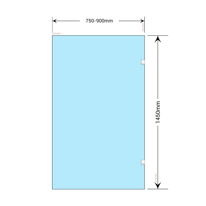 BELLA VISTA FRAMELESS HINGED DOOR BATH SHOWER SCREEN BRUSHED NICKEL