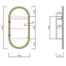 AULIC BEAU MONDE FRAMELESS MATTE WHITE LED SHAVING CABINET 900MM