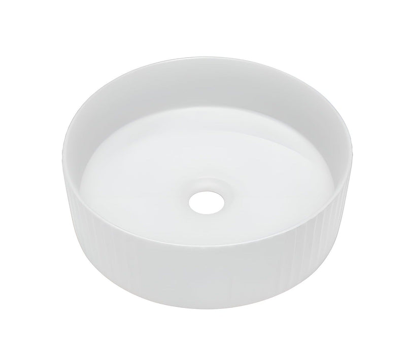 POSEIDON BELLEVUE FLUTED ABOVE COUNTER BASIN GLOSS WHITE 360MM