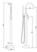 Bella Vista Mica Freestanding Bath Mixer with Hand Shower