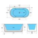 CETO BARI FREESTANDING BATHTUB MATTE WHITE (AVAILABLE IN 1500MM AND 1700MM)