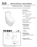 TOTO S2 WASHLET CONTROL AND B&H DARA BTW TOILET SUITE PACKAGE D-SHAPE GLOSS WHITE