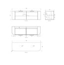 OTTI BONDI BLACK OAK 1200MM CURVE SINGLE BOWL WALL HUNG VANITY