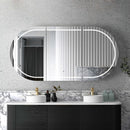 OTTI BONDI BLACK OAK 1800MM CURVE DOUBLE BOWL WALL HUNG VANITY