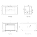 OTTI BONDI NATURAL OAK 900MM CURVE SINGLE BOWL WALL HUNG VANITY