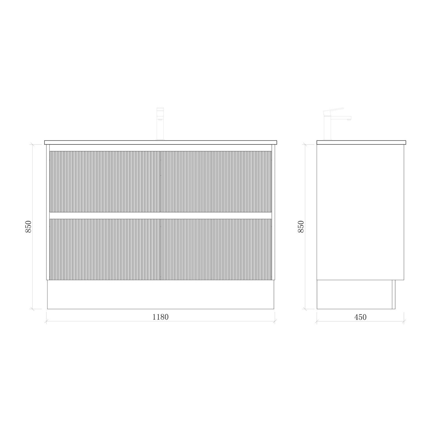 Zenmo BONDI Fluted Vanity 750-1500MM