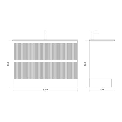 Zenmo BONDI Fluted Vanity 750-1500MM