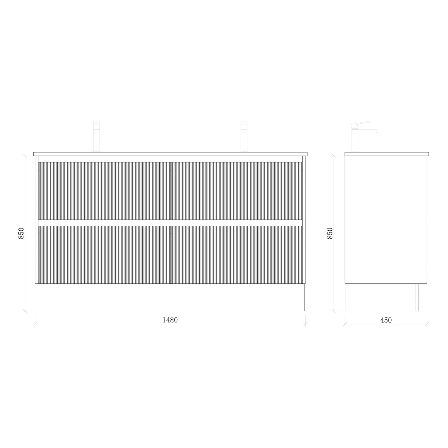 Zenmo BONDI Fluted Vanity 750-1500MM