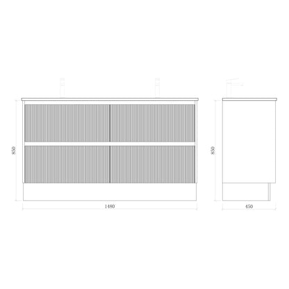 Zenmo BONDI Fluted Vanity 750-1500MM