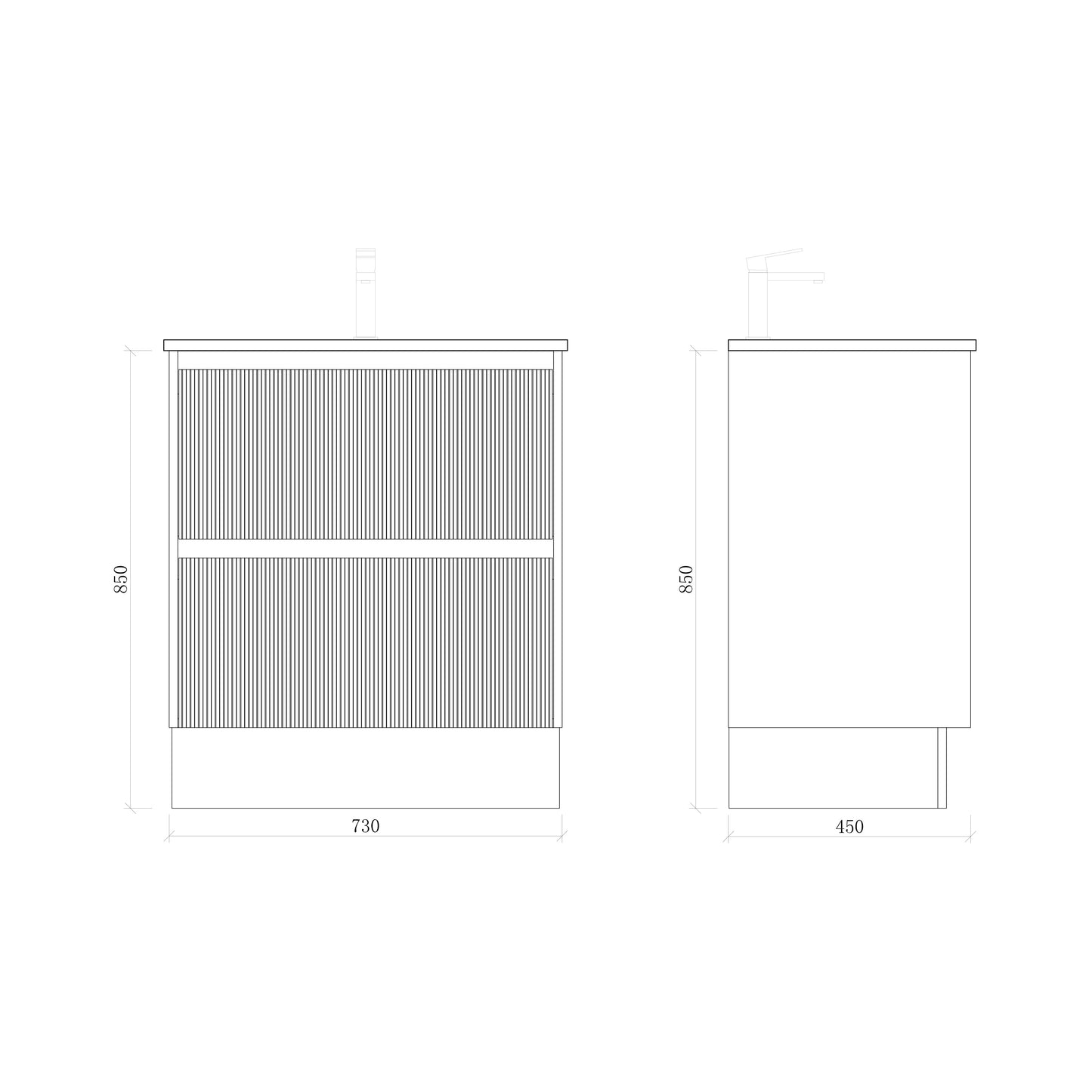 Zenmo BONDI Fluted Vanity 750-1500MM