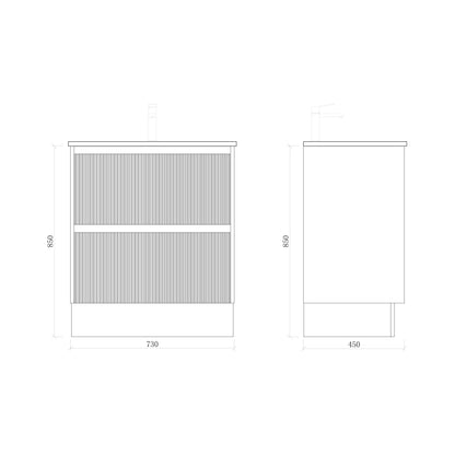 Zenmo BONDI Fluted Vanity 750-1500MM