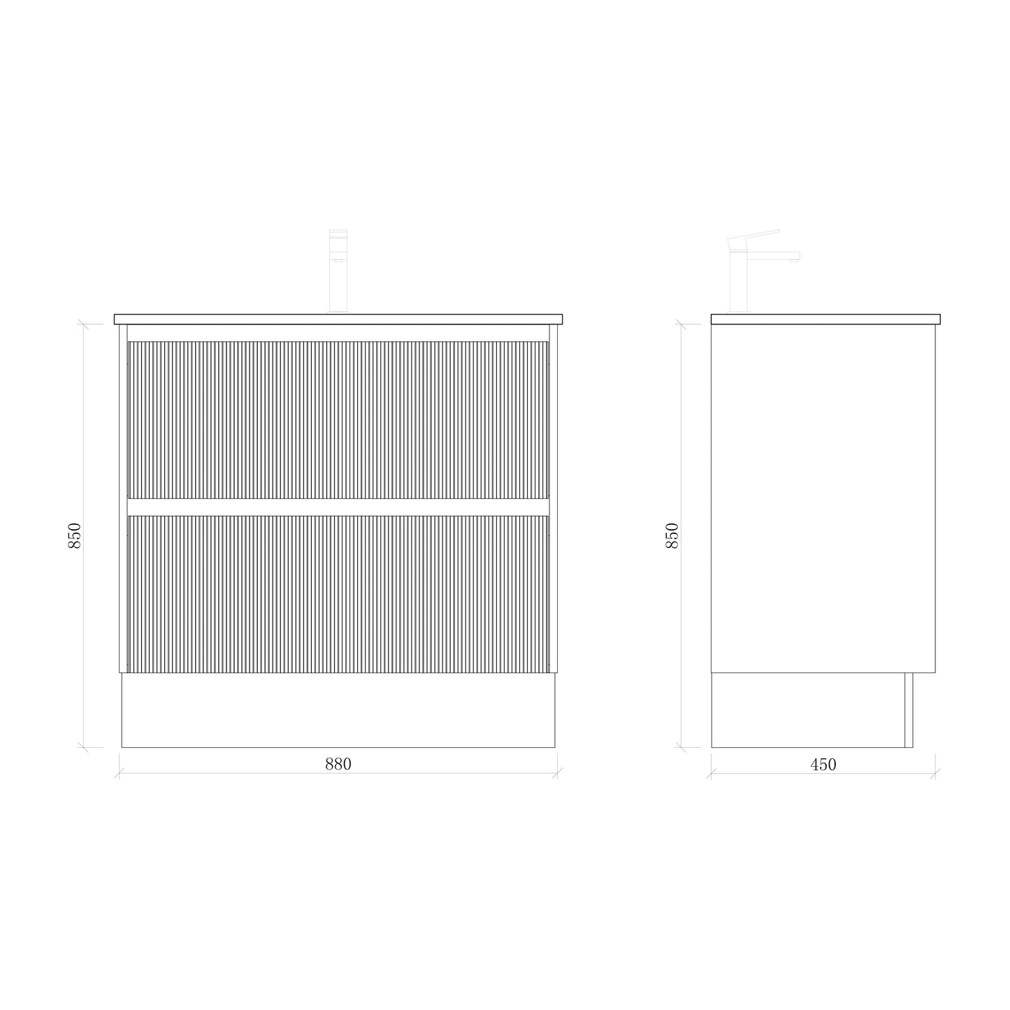 Zenmo BONDI Fluted Vanity 750-1500MM