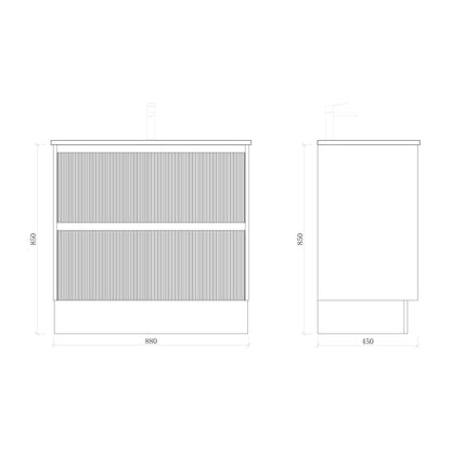 Zenmo BONDI Fluted Vanity 750-1500MM