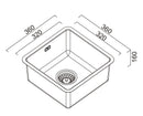 ABEY BS SINGLE BOWL BAR SINK BLACK PEARL 360MM