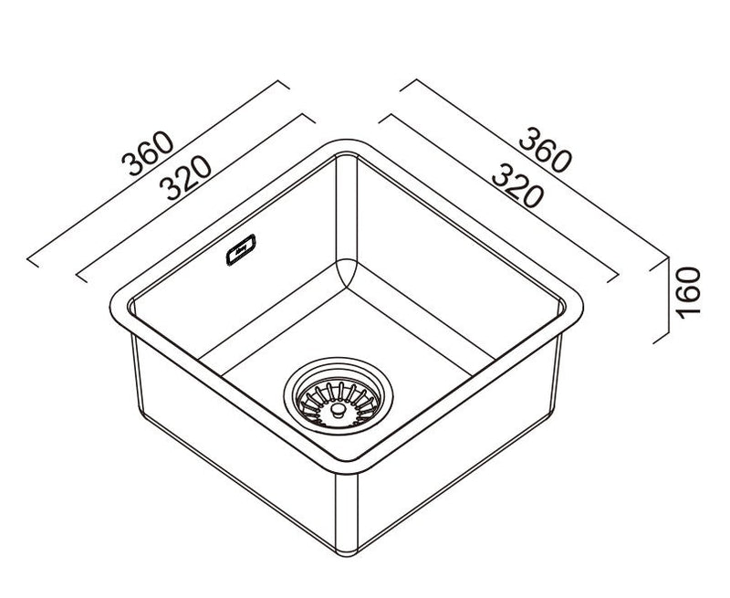 ABEY BS SINGLE BOWL BAR SINK EUREKA GOLD 360MM