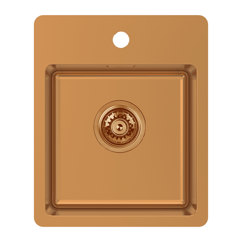 ABEY BS SINGLE BOWL BAR SINK WITH TAP LANDING ARTISAN COPPER 370MM