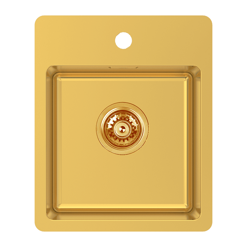 ABEY BS SINGLE BOWL BAR SINK WITH TAP LANDING EUREKA GOLD 370MM