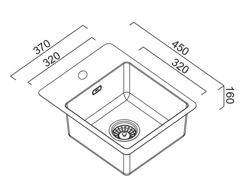 ABEY BS SINGLE BOWL BAR SINK WITH TAP LANDING EUREKA GOLD 370MM