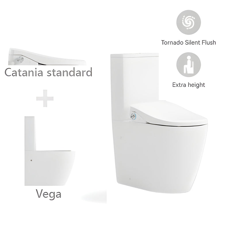 LAFEME CATANIA STANDARD VEGA RIMLESS BACK TO WALL TORNADO SMART TOILET WHITE