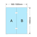 BELLA VISTA FRAMELESS FIXED AND SWING PANEL BATH SHOWER SCREEN BLACK