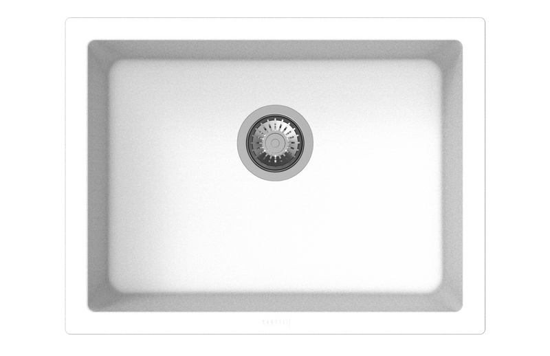 610 x 457 x 205mm Carysil Big Bowl Granite Kitchen/Laundry Sink Top/Flush/Under Moun