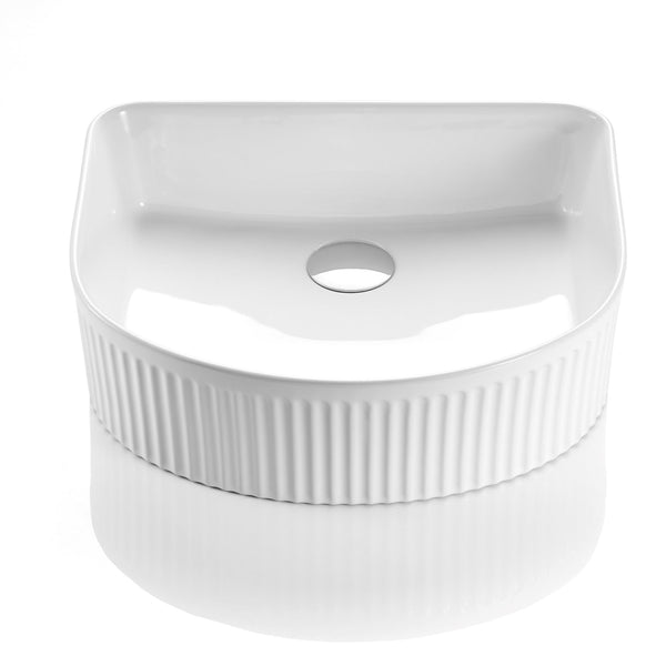 CETO CASCADE FLUTED ARCH ABOVE COUNTER BASIN MATTE WHITE 415MM